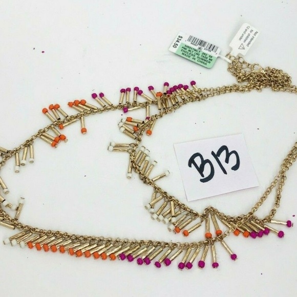INC MULTI Gold Pink Orange Bead Chain Necklace NWT - Picture 6 of 7